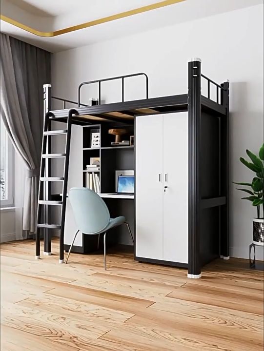 Sturdy Loft Bed Frame Saving Space / Multi-functional Iron Bed Frame ...