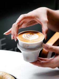 TOKIIRO High Aesthetic Value Borosilicate Coffee Cup Hand-Poured Tasting Cup Italian Espresso Australian White Dirty Cup
