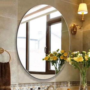 5Pcs 3D Self Adhesive Acrylic Mirror Sticker Home Decoration Wall Stickers Oval Bathroom Mirrors