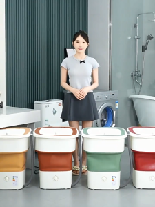 Portable Washing Machine 52L Foldable Mini Washer Dryer 2-in-1 Powerful 150W Motor Large Capacity Compact Laundry