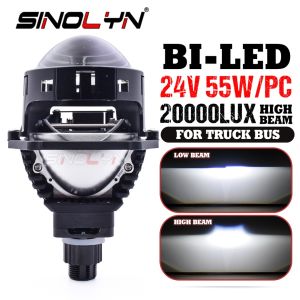 24V 3" Bi LED Projector Headlamp Lens For Truck Bus H4 H7 H1 9005 9006 Hella 3R G5 Projector Hi Low 20000LUX 55W Car Motorcycle Headlight Accessories Retrofit Conversion Kit
