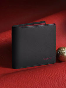 WILLIAMPOLO | Mens Genuine Leather Short Wallet Business Cross-style Card Holder