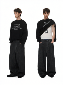 Loopsoon | Aged Design Inkjet Printing Versatile Loose Fit Long Sleeve Tshirt