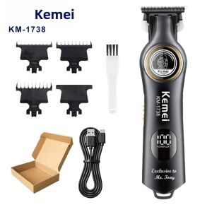 Kemei | Máy Cắt Tóc Điện Kemei KM-1738 Chuyên Nghiệp Tốc Độ Cao Dùng Tại Nhà Có Đầu Cắt Kỹ Thuật Số Dùng Cho Cạo Râu Và Cắt Tóc