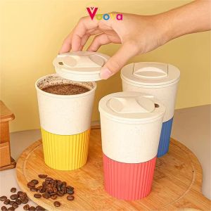 White Straw Mug Kopi/Cangkir Kopi Gaya Jepang Sederhana/Cangkir