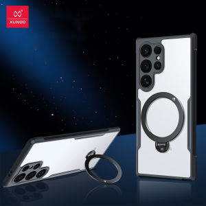 Samsung Galaxy S25+ S25 Ultra เคส XUNDD ฝาครอบโทรศัพท์ป้องกันตกป้องกัน XUNDD เคสโปร่งใสพร้อมแท่นวางหมุนได้