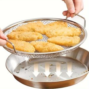 tainless Steel Filter TrayReusable Round Mesh BasketFrying GrillingKitchen StrainerFruit vegetable water filter basket
