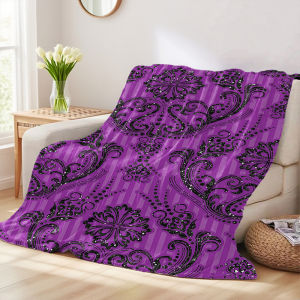 Beast Kingdom | Glitter Damask Flannel Luxury Blanket Lightweight And Comfortable Woolen Blanket Ultra-Fine Fiber