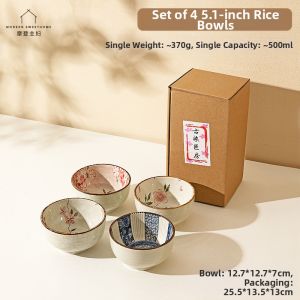 MODERN SWEETHOME | Aesthetic Sakura Colored Underglaze Porcelain Rice Bowl Japanese