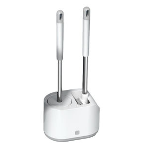 แปรงขัดชักโครก แปรงขัดห้องน้ำ แปรงล้างห้องน้ำ 2 หัวคู่ หัวแปรง 2 แบบ แบบตั้งพื้น และ ติดผนัง ไม่ต้องเจาะ ติดตั้งง่าย สะดวกและน้ำหนักเบา