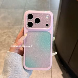 LIANGWU | Ốp Lưng iPhone Kính Trong Suốt Có Kim Tuyến Dần Biến Đổi Với Cửa Sổ Lớn