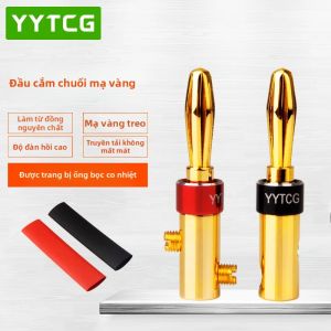 YYTCG | YYTCG 4 Đồng 24K Mạ Vàng Đầu Nối Chuối Cắm Loa Jack 4.5 Mm Cáp Nguồn Cho Thiết Bị Âm Thanh