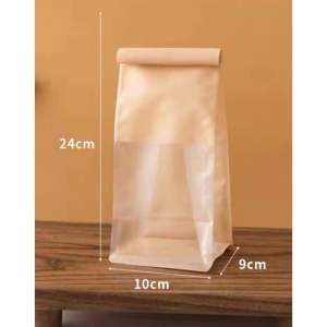 [LIL BAKER] 50PCS BREAD COOKIES BAG PAPER BAG WITH TRANSPARENT WINDOW AND WIRE SEAL