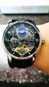 Forsining | Forsining Business Tourbillon Mechanical Watch for Men Moon Phase Leather Strap Fashion Luxury Automatic Watches Top Brand Gifts