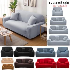 Áo Phủ Ghế Sofa Hình Chữ L Màu Trơn Chất Liệu Thun Dày Bảo Vệ Ghế Sofa Chất Liệu Polyester Bảo Vệ Đồ Nội Thất Phòng Khách