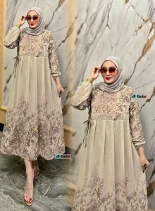 BISA COD MIDI DRESS RENDA DADA BAHAN CERUTY LD 110 CM PB 125 CM