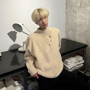 Cleanfit Mens Half High Collar Knitwear Casual Lazy Style New Chinese Inner Wear Base Layer Winter Season Long Sleeve Sweater
