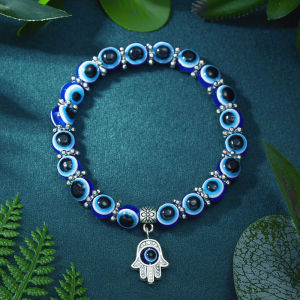 ตุรกี Lucky Evil Eye สร้อยข้อมือสําหรับผู้ชายผู้หญิง Blue Evil Eye ปาล์มผีเสื้อจี้ลูกปัดสร้อยข้อมือกําไลข้อมือ Handmade Charm เครื่องประดับ