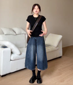 Quần Jeans Denim Ống Rộng Cạp Cao Phong Cách Mỹ Rộng Rãi Ôm Dáng Quần Jeans Nữ Ống Thẳng Mùa Hè Mới 2025 Quần Jeans Denim