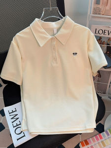 plus Size Womens Summer Loose Dopaamine Polo Shirt Short Sleeve T-Shirt Unique Stylish Top Korean Style Commute Fashion