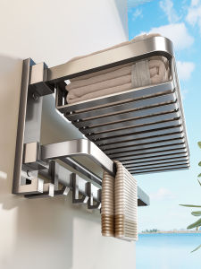 No-Drill Bathroom Towel Rack Shelving