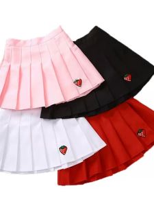 กระโปรงจีบพับพิมพ์ลายสีพื้นลำลองสำหรับผู้หญิง กระโปรงสั้นทรงเอเอวสูง ฤดูร้อน 2023 สไตล์สตรีท กระโปรงสั้นพิมพ์ลายสีพื้น