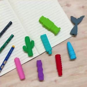 5 Chiếc Bút Chì Silicon Topper Bé Miếng Dán Nhai Dụng Cụ Đồ Chơi Cảm Giác Cho Trẻ Em Tự Kỷ ADHD 0-12Y Cao Su Không Vui Vẻ Nắp Bút Chì