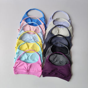 Áo Ngực Thể Thao Chống Sốc Cho Nữ Áo Liền Mạch Có Dây Buộc Hỗ Trợ Cao Push-Up Hở Lưng Nhanh Khô Mặc Tập Gym Thể Dục Yoga Tập Luyện Đồ Lót