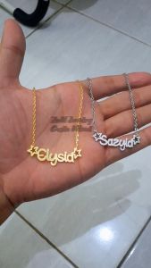 Kalung Nama - Zedd Jewelry: Warna Silver dan Emas Tahan Lama Anti Karat - Cantik Berkualitas Cocok Untuk Kado Hadiah - Isabelle Necklace: Titanium 18K Gold Plated - COD Bayar Di Tempat