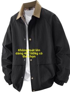 Yingbao | Áo Khoác Harrington Phong Cách Retro Dành Cho Nam và Nữ Form Rộng Cổ Bẻ