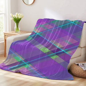 Beast Kingdom | Purple -Plaid Flannel Blankets Are Suitable For Sofas Mens Room Decorations Thick And Warm Gifts For Teenagers