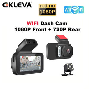 EKLEVA 1080P WIFI Dash Cam Front and Rear Camera CAR DVR Parking Surveillance Vehicle Black Box Night Vision Driver Recorder