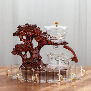 Automatic Glass Tea Set Zhaochai Tree Whole Set Lazy Person Tea Brewing Device Luxury Tea Cup Teapot Chinese Style Simple Wind