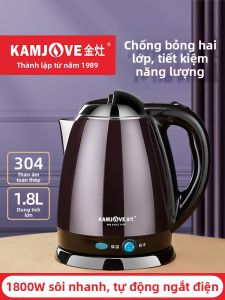 [Phích cắm dẹt] Kamjove | Ấm Điện Hai Lớp Chống Đốt với Tự Ngắt và Cách Nhiệt để Sử Dụng tại Nhà
