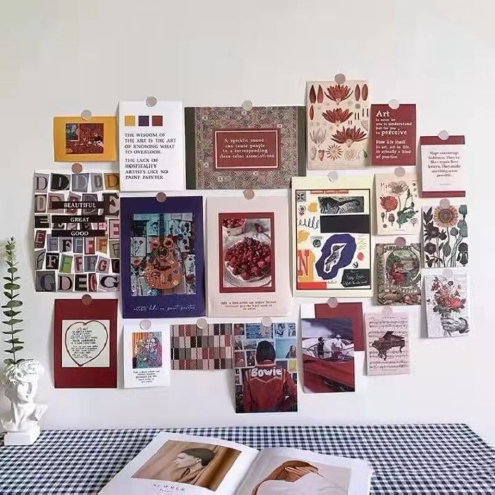 20pcs/set Wall Art Poster with Sticker Ins Creative Art Decorative