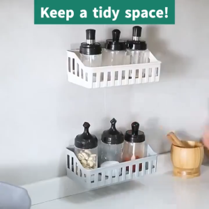 1/3pcs Bathroom Plastic Storage Rack Self Adhesive Seamless Kitchen Wall Hanging ABS Storage Organizer