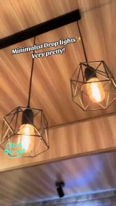 โคมไฟเพดานดีไซน์ย้อนยุคสไตล์อุตสาหกรรม โคมไฟห้อยทรงเรขาคณิต ทรงกรงนกสีดำกลวง สำหรับห้องนั่งเล่น ห้องครัว บาร์ ระเบียง