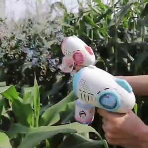 Adida Toys Mainan Bubble Machine Mesin Gelembung Kartun Elektrik Handheld Dengan Lampu