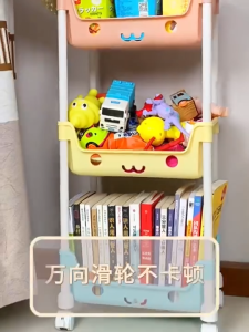 SALVO 3/4/5 Layers Multipurpose Storage Rack With Wheels Baby Trolley Cart Organizer Shelf Toy Storage Rack