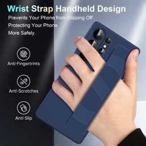 szhaiyu | Handheld Silicone Elastic Wrist Strap Hard PC Phone Case For Samsung Galaxy S26 S25 S24 S23 Ultra Plus Matte Shockproof Cover