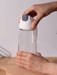 Olive Oil Dispenser Glass Bottle Jug with Auto Flip Protective Cap and Non-Slip  KMV Trading