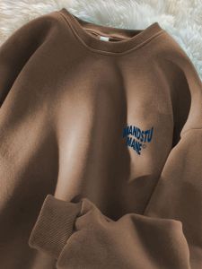 Retro American Fleece Lined Thickened Sweatshirt Mens Loose Casual Autumn Winter Outerwear for Couples Youth Fashion