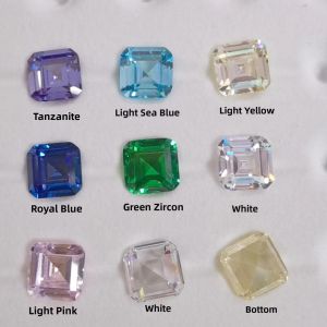 Ultra-Shiny Cubic Zirconia Stones Ring Earrings Bracelet with Beveled Edge Original Design Couples Jewelry Naked Stone