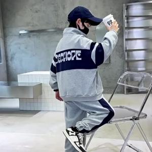 Fashion Boys Clothing Set Spring Autumn Patchwork Zipper Coat Pants 2Pcs For 4-12 Years Kids Tracksuits Teenager Casual Outfits