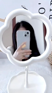 AMYS DIARY Cermin Aesthetic Stand Mirorr Flower Kaca Meja Rias