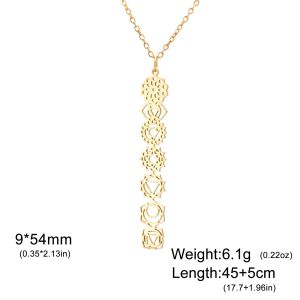 Yoga Meditation Jewelry 7 Chakra Flower Necklaces for Women Stainless Steel Amulet Necklaces Birthday Gift Wholesale New