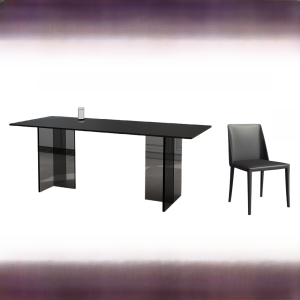 Delifeng Pure Black Stone Plate Acrylic Suspension Kitchen Island Dining Table and Chair Normcore Minimalist Style For Home Small Apartment Dining Table