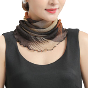 HengSong | Chiffon Summer Neck Collar Scarf Ladies Face Cover Masks Silk Bib Sunscreen Variety Sun Protection Circle Scarf Mesh Headband