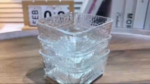 Glass Bowl Square Snack Candy Bowl Desserts Ice Cream Cake Fruit Salad Bowl Transparent Desktop Home Decoration