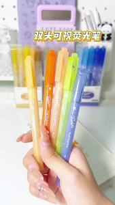 hopk | 5 Màu Sắc Bút Đánh Dấu Hai Đầu Cổ Điển Clear View Đầu Mềm Để Đánh Dấu Chính Xác Có Thể Xóa Được Đồ Dùng Văn Phòng Trường Học